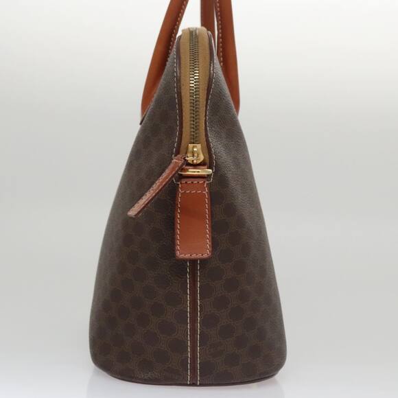CELINE Macadam Canvas Hand Bag Pvc Leather Brown Gold - Picture 5 of 12